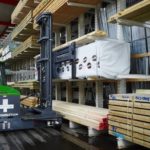 Combilift Sideloader Moving Lumber Indoors