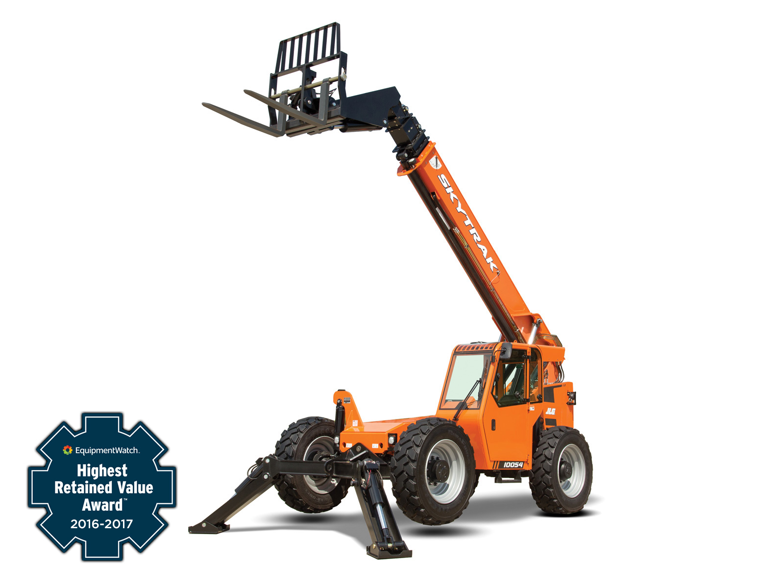 Orange Skytrak Telehandler